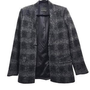 Banana Republic Womens Gray Plaid Wool Blazer Size 0